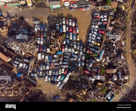 Junkyard aerial view hi-res stock photography and images - Alamy