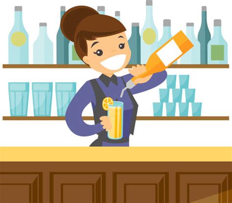 Royalty Free Female Bartender Drawing Clip Art, Vector Images ...