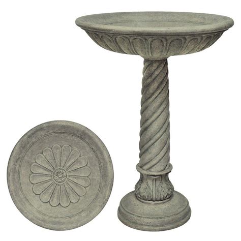 MPG Special Aged Granite Finish Birdbath-PF6044SAG - The Home Depot