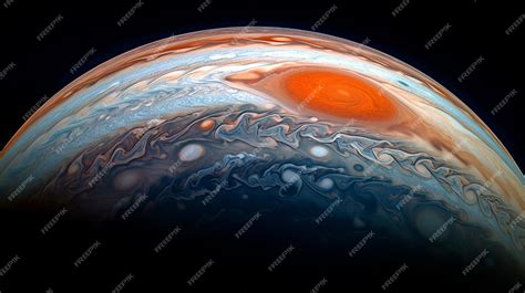 Premium AI Image | The Beauty of Jupiter with Its Red Spot a Massive Storm