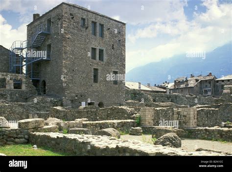 roman theatre ruins, aosta, Italy Stock Photo - Alamy