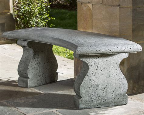 Provencal Curved Cast Stone Bench