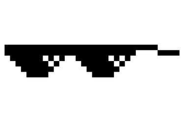 Pixel glasses meme like a boss meme pixelation Vector Image