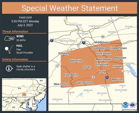 NWS State College on Twitter: "A special weather statement has been issued for York PA ...