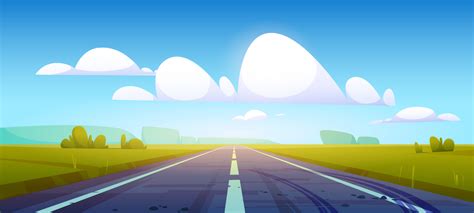 Summer landscape with car road and fields 14484747 Vector Art at Vecteezy