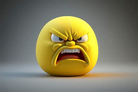 Premium Photo | Angry yellow emoji