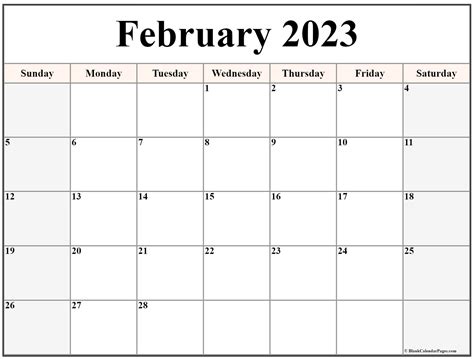 Blank Editable February 2023 Calendar 2024 - FreeBlankCalendar.com