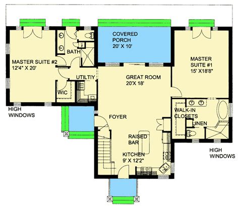 Craftsman House Plan with Two Master Suites - 35539GH | Architectural Designs - House Plans