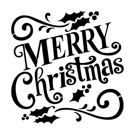 Merry Christmas Stencil - 15 Free PDF Printables | Printablee