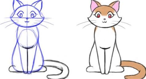 how to draw a cat | How to draw a cat standing pictures 2 | Dessin chat ...