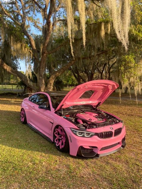 Custom pink paint job on bmw m4 sevenk/skforged heart wheels Pink ...