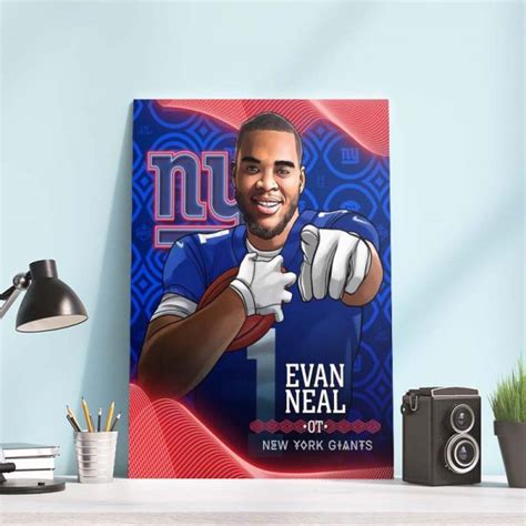 Evan Neal to New York Giants NFL Draft 2022 Poster Canvas - Kaiteez