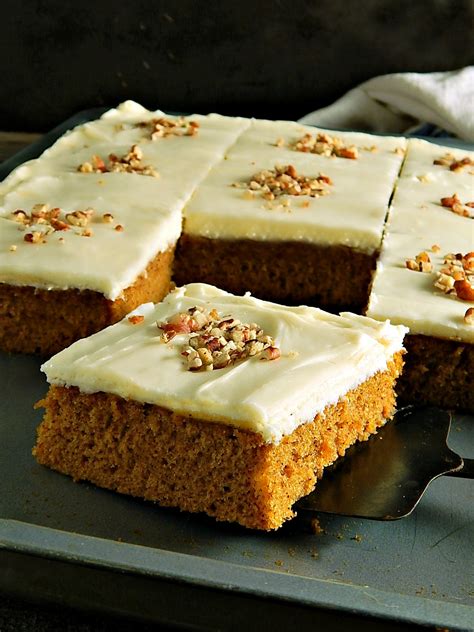 Easy Pumpkin Spice Sheet Cake - Frugal Hausfrau