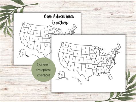 United States Map, United States Coloring Map, State Initials, Instant Download, Printable Map ...