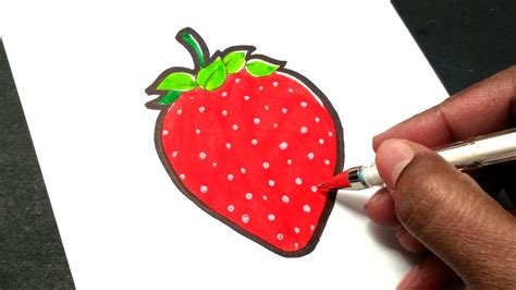 Strawberry drawing ll Very easy for kids ll Sketch pen - YouTube