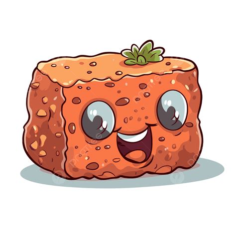 Meatloaf Clipart Karakter Kartun Lucu Ilustrasi Vektor Karakter Makanan Diisolasi Pada Latar ...