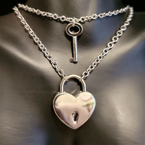 Stainless Steel Lock & Key Necklace Set