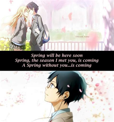 A spring without you...is coming | Your lie in april, Anime qoutes, Anime life