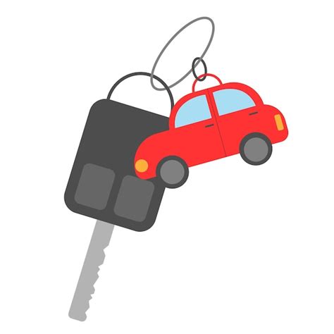 Premium Vector | Car keys with a key fob in the form of a red car on a white background clip art