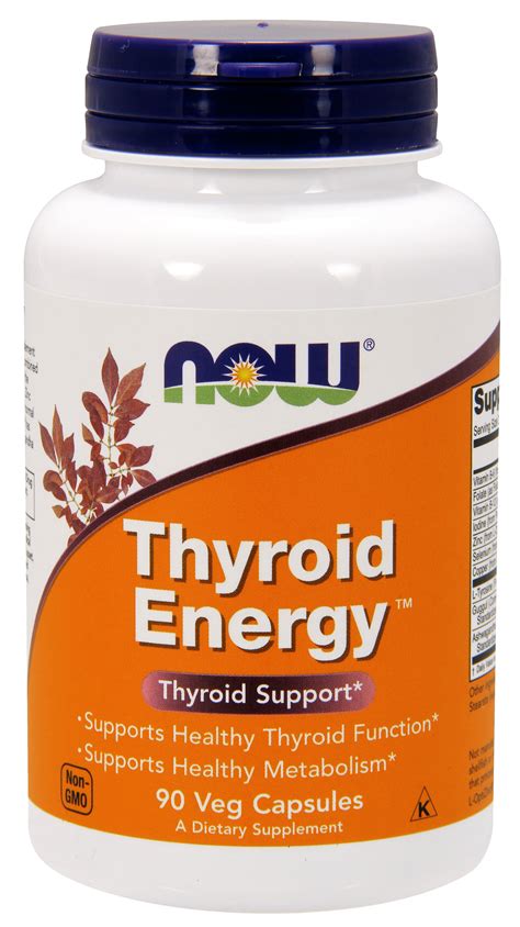 NOW Supplements, Thyroid Energy™, Iodine and Tyrosine plus Selenium ...