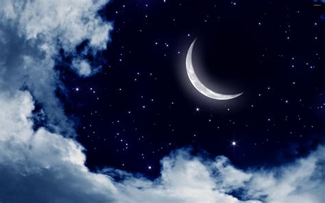 Moon and stars in the sky wallpaper - Digital Art wallpapers - #25176