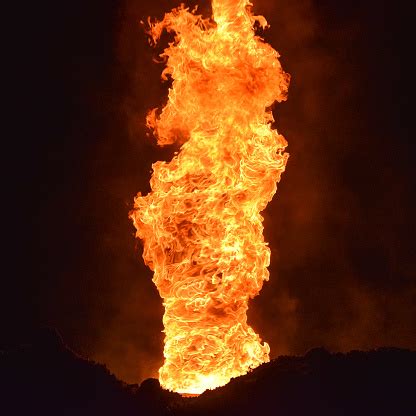 Exploding Pillar Of Fire Stock Photo - Download Image Now - iStock