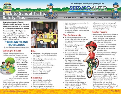 Back to School Safety Tips - Kauai Family Magazine