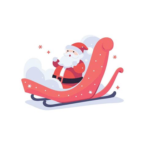 christmas Santa sleigh in flat style isolated on background 26126791 ...