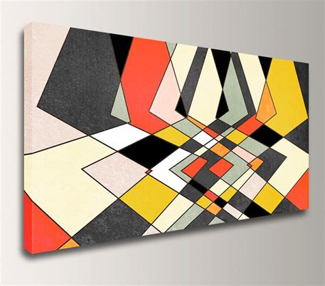 Mid Century Modern Geometric Art Panorama Canvas Print