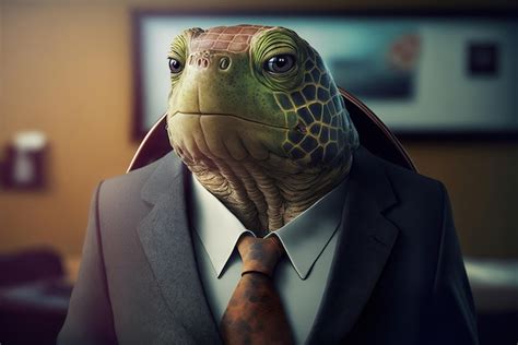 Premium Photo | A turtle in a suit with a tie