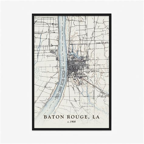 Baton Rouge Map Historic Topographic Map 1908 Historic - Etsy