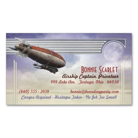 Airship Captain Business Cards. This great business card design is ...