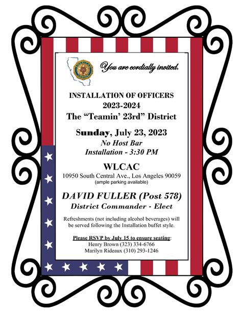 “Teamin’ 23rd District Installation 2023-2024 | California American Legion