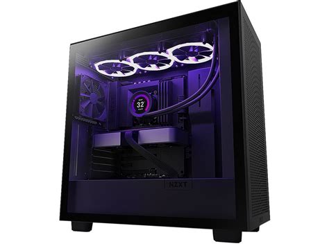 NZXT H7 Flow Black - Mid-Tower Airflow PC Gaming Case - Tempered Glass - Enhanced Cable ...