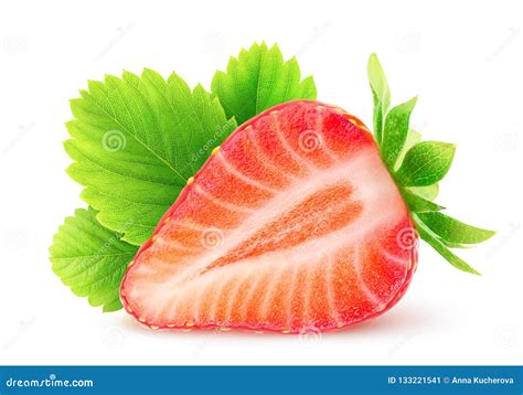 Isolated strawberry half stock image. Image of ingredient - 133221541