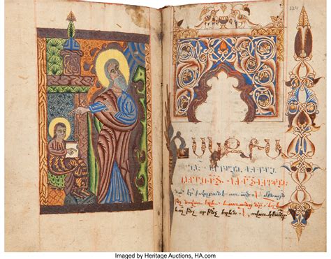 [Armenian Illuminated Manuscript of the Four Gospels]. Copied on | Lot #36250 | Heritage Auctions