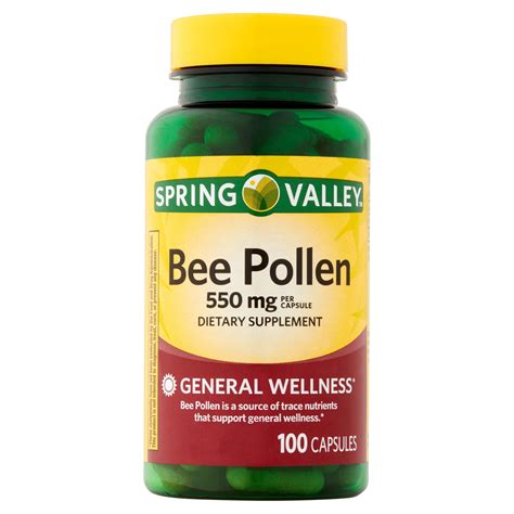 Spring Valley Bee Pollen Capsules, 550 Mg, 100 Ct - Walmart.com