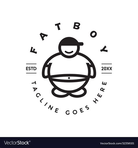 Fat boy logo Royalty Free Vector Image - VectorStock