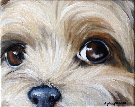 paintings of yorkies | ... yorkshire terrier teacup puppy dog oil painting YORKIE art ORIGINAL ...