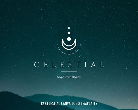 Celestial Logo Moon and Stars logo Spiritual Logo Design | Etsy