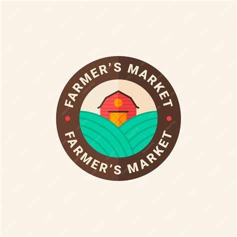 Premium Vector | Flat design farmers market logo design