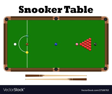 Top view snooker ball on snooker table Royalty Free Vector