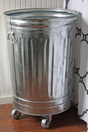 Metal Garbage Cans With Wheels | Industrial decor diy, Vintage industrial decor, Laundry basket ...