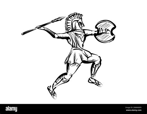 gladiator sketch vector illustration isolated on white background Stock ...