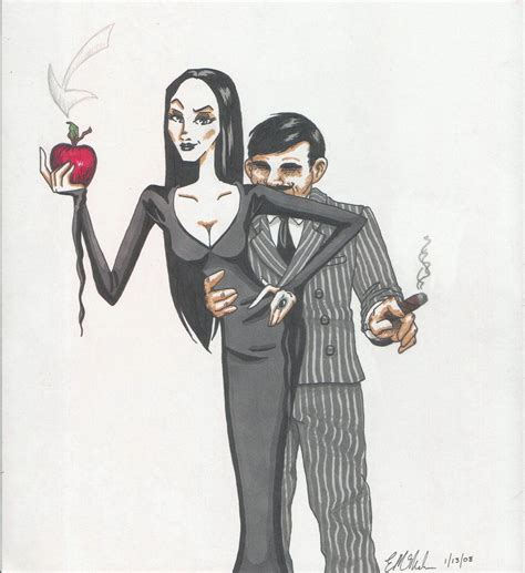 Morticia and Gomez drawing | Gomez and Morticia Addams by IndigoVelvet ...