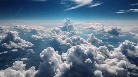 View From An Airplane Showing Clouds In The Background, Clouds ...