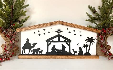 Nativity Display / Wood Nativity Scene Simple Nativity Set Christmas ...