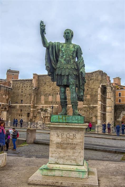 Statue Of The Emperor Caesar Augustus Nerva, Located Near The Colosseum ...