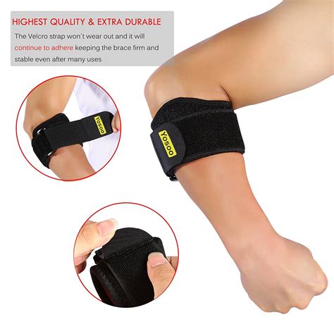 Adjustable Elbow Support Band Wrap Neoprene Forearm Brace with Compression Pads Elbow Protector ...