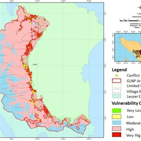 Map of HTC vulnerability in Langkat District, North Sumatra Province,... | Download Scientific ...